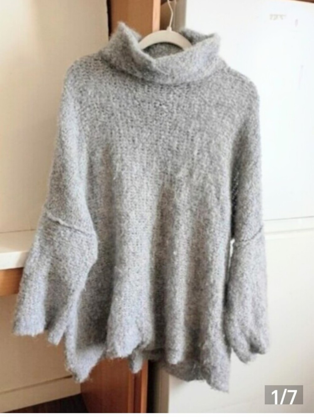 FP Alpaca 89% Mock Neck Oversized Lightweight Fuzzy Sweater sz M
